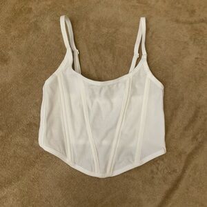 White Corset Style Tank Top